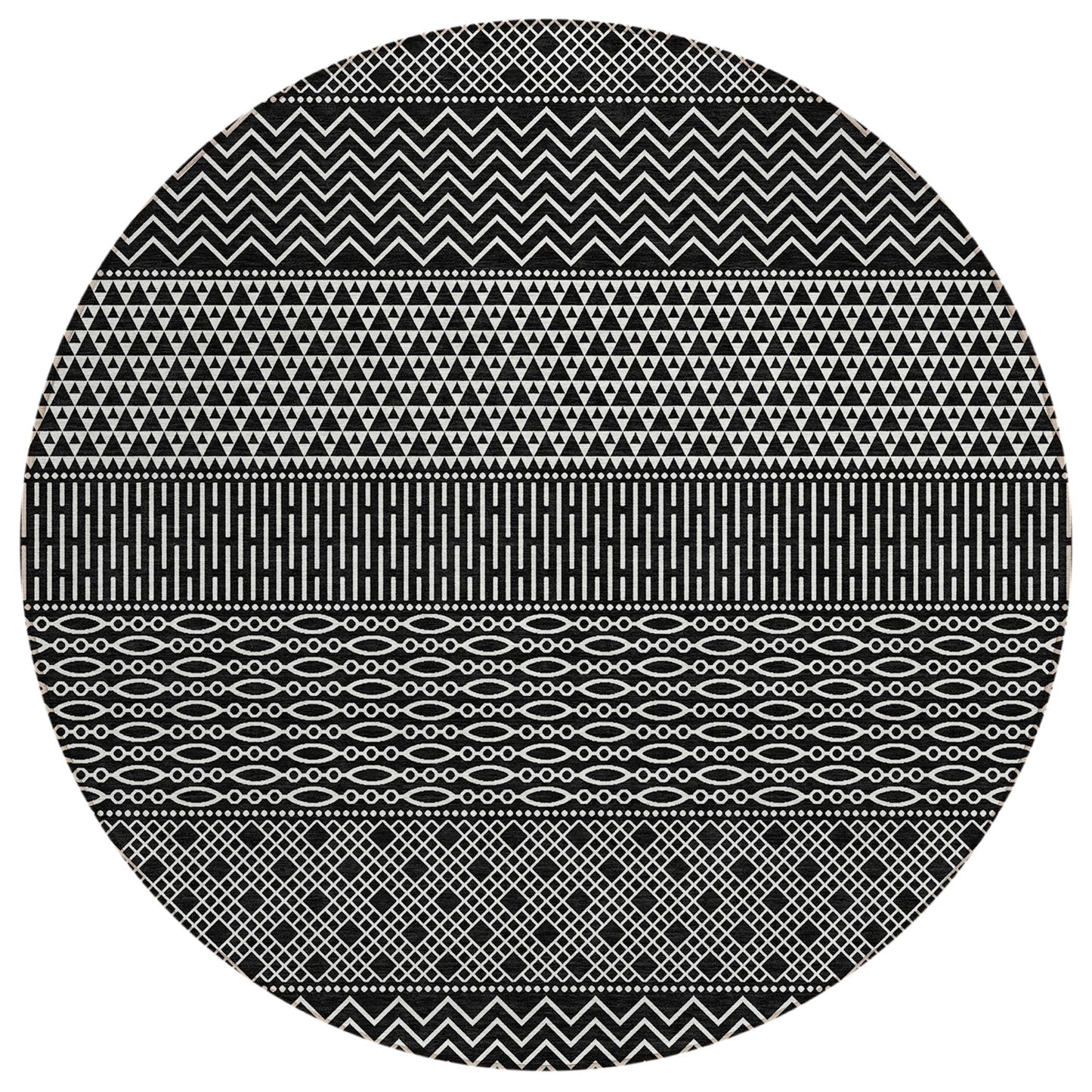 Tapis Chantille moderne à rayures lavable en machine pour intérieur/extérieur