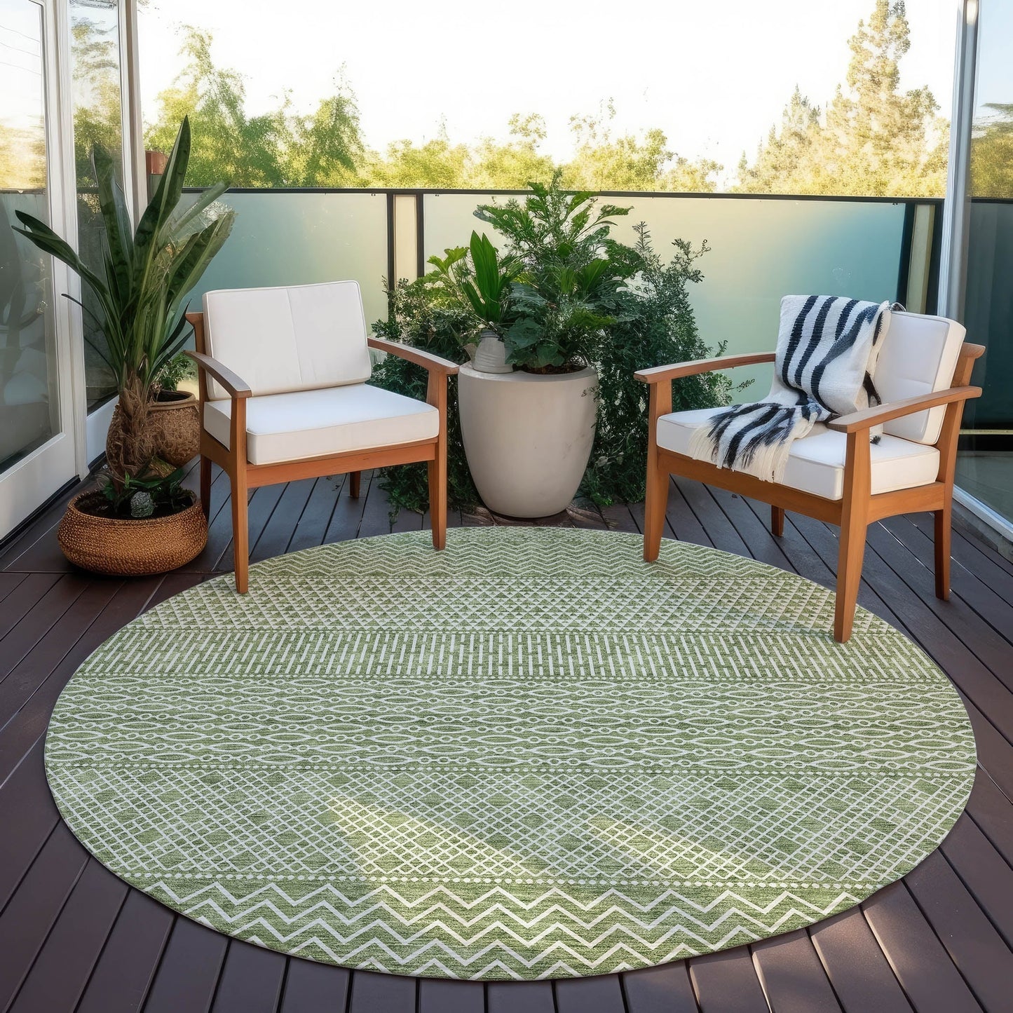 Tapis Chantille moderne à rayures lavable en machine pour intérieur/extérieur