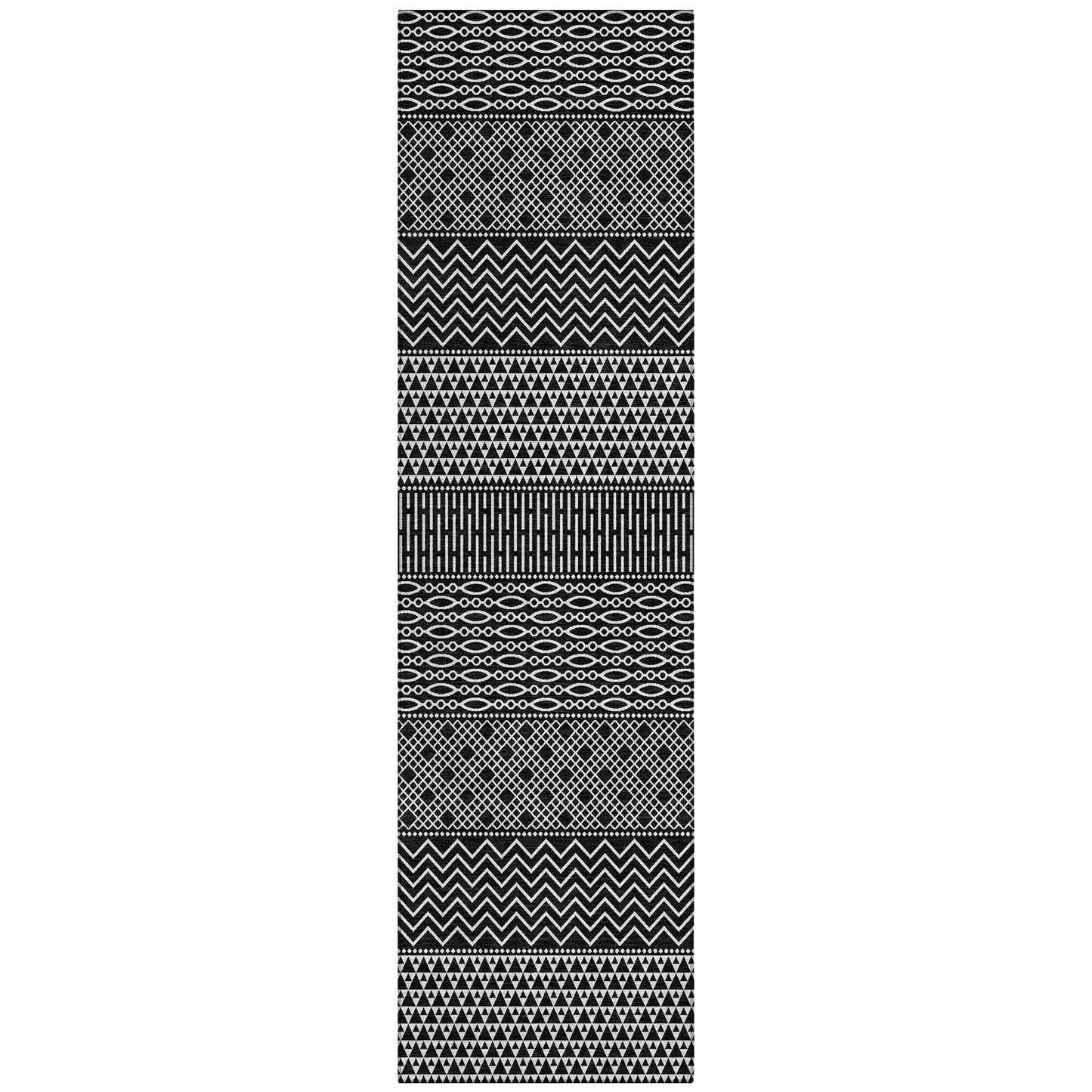 Tapis Chantille moderne à rayures lavable en machine pour intérieur/extérieur