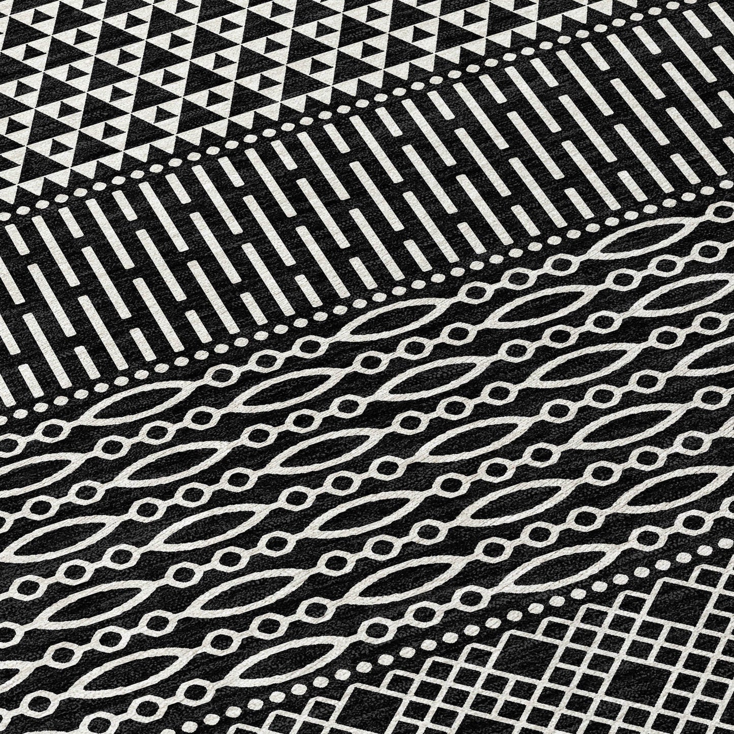 Tapis Chantille moderne à rayures lavable en machine pour intérieur/extérieur