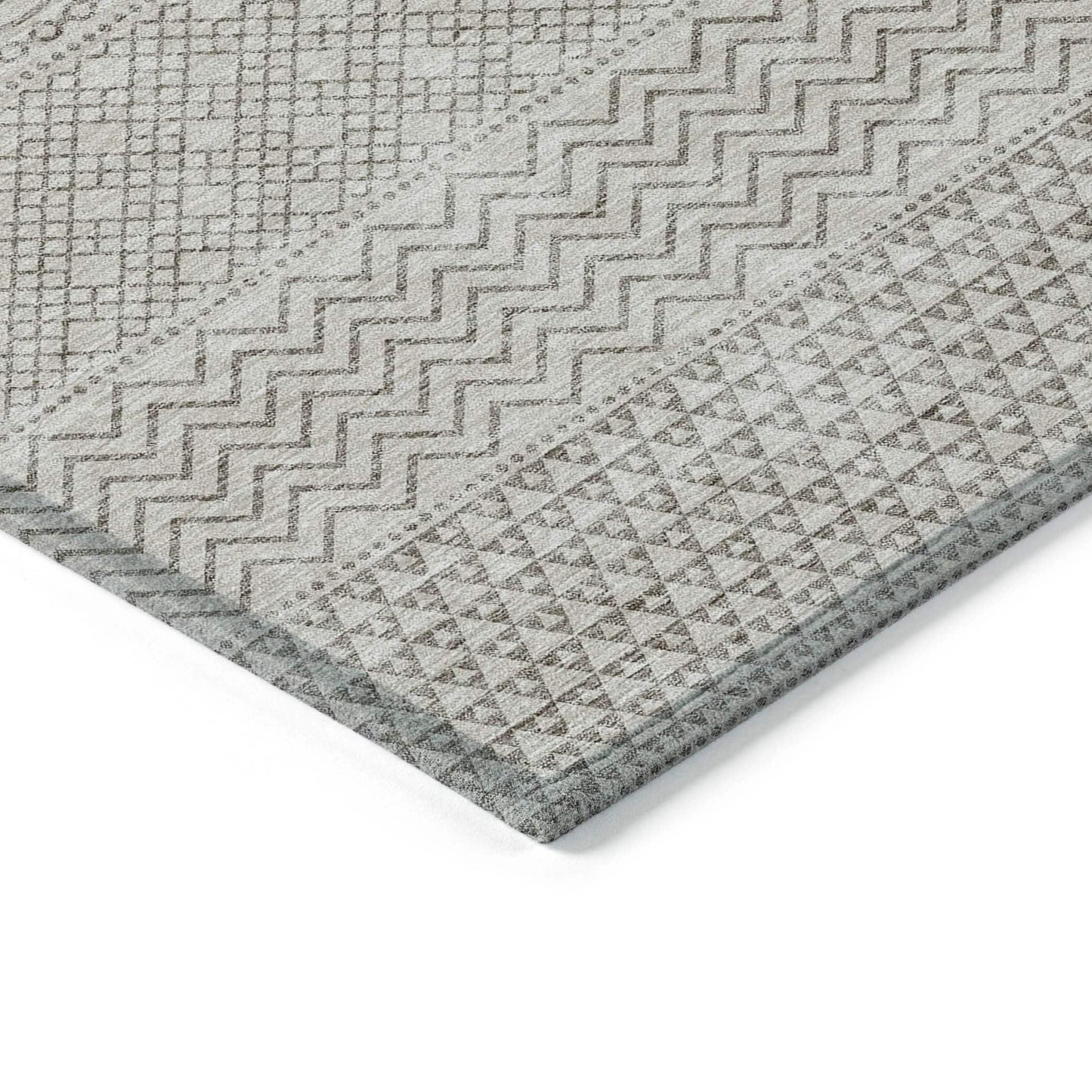 Tapis Chantille moderne à rayures lavable en machine pour intérieur/extérieur