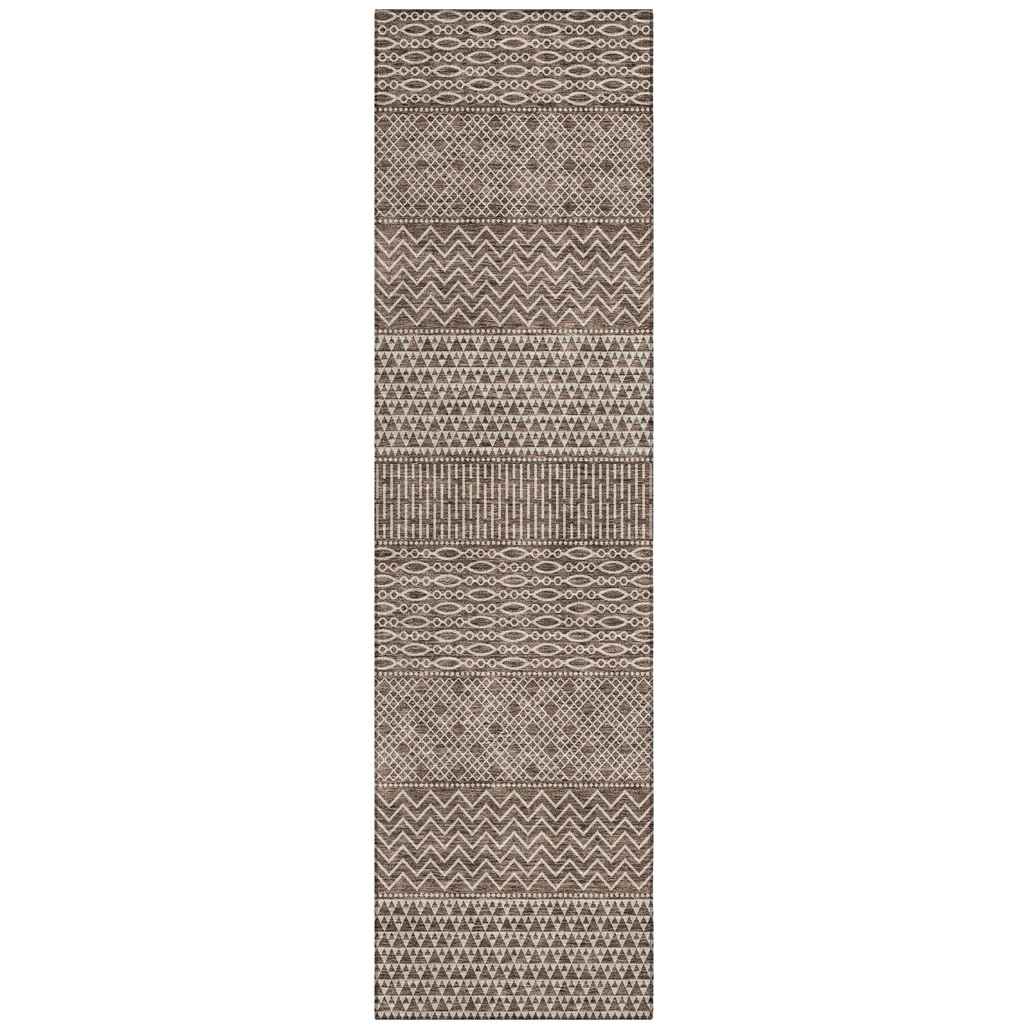 Tapis Chantille moderne à rayures lavable en machine pour intérieur/extérieur