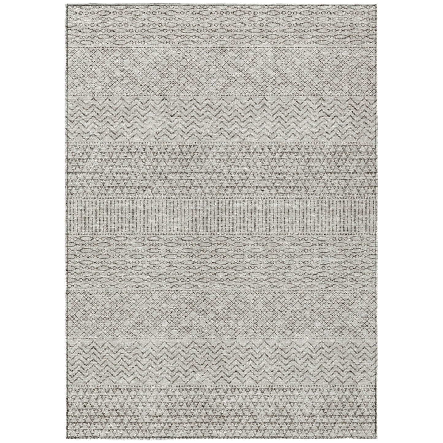 Tapis Chantille moderne à rayures lavable en machine pour intérieur/extérieur