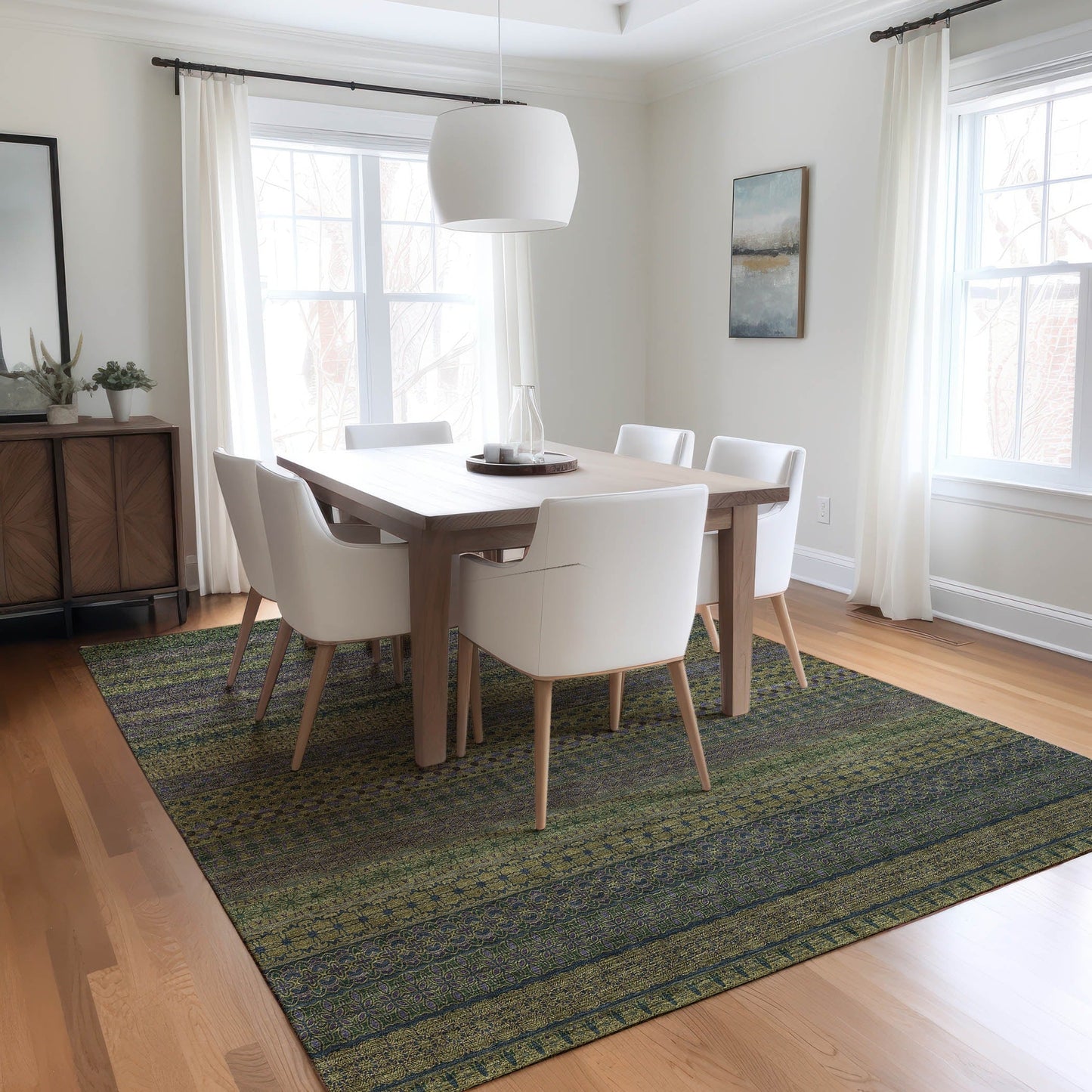 Tapis Chantille à rayures marocaines lavable en machine pour intérieur/extérieur