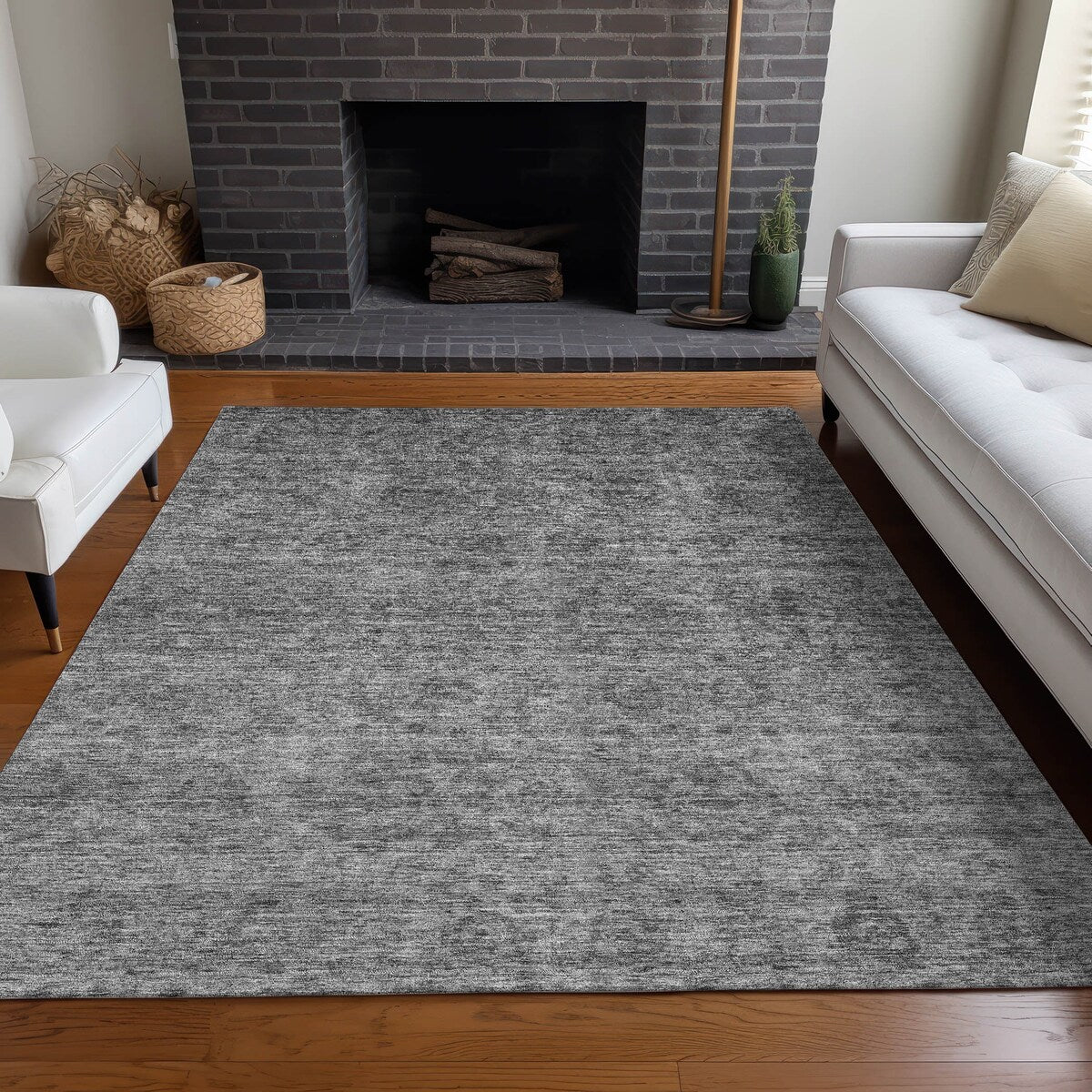 Tapis Chantille damassé ombré lavable en machine pour intérieur/extérieur