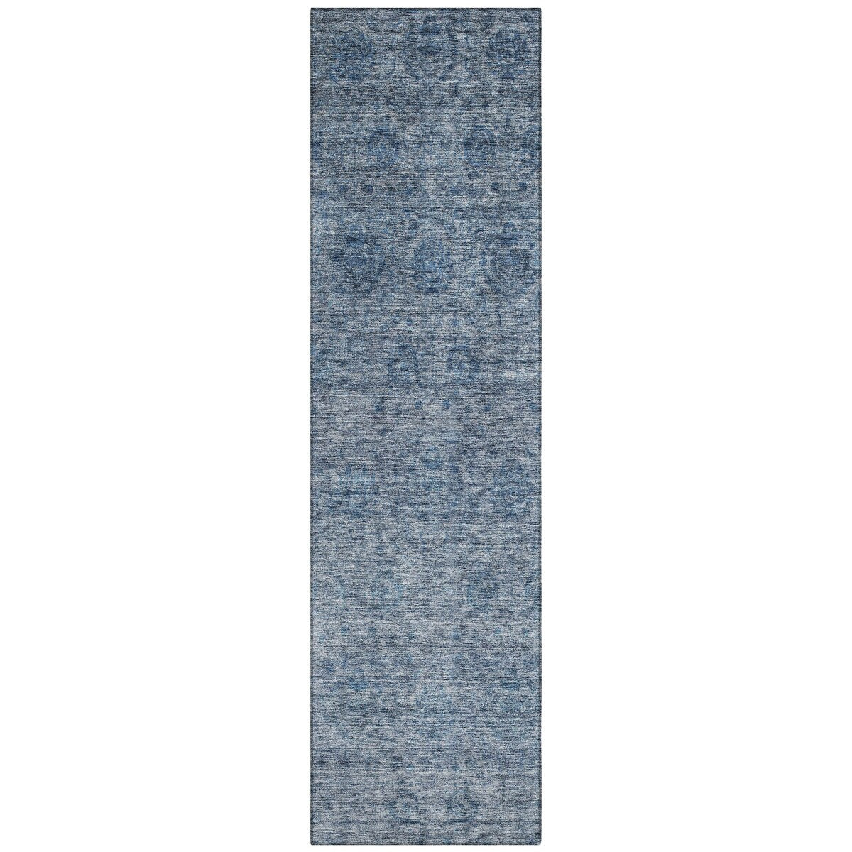 Tapis Chantille damassé ombré lavable en machine pour intérieur/extérieur