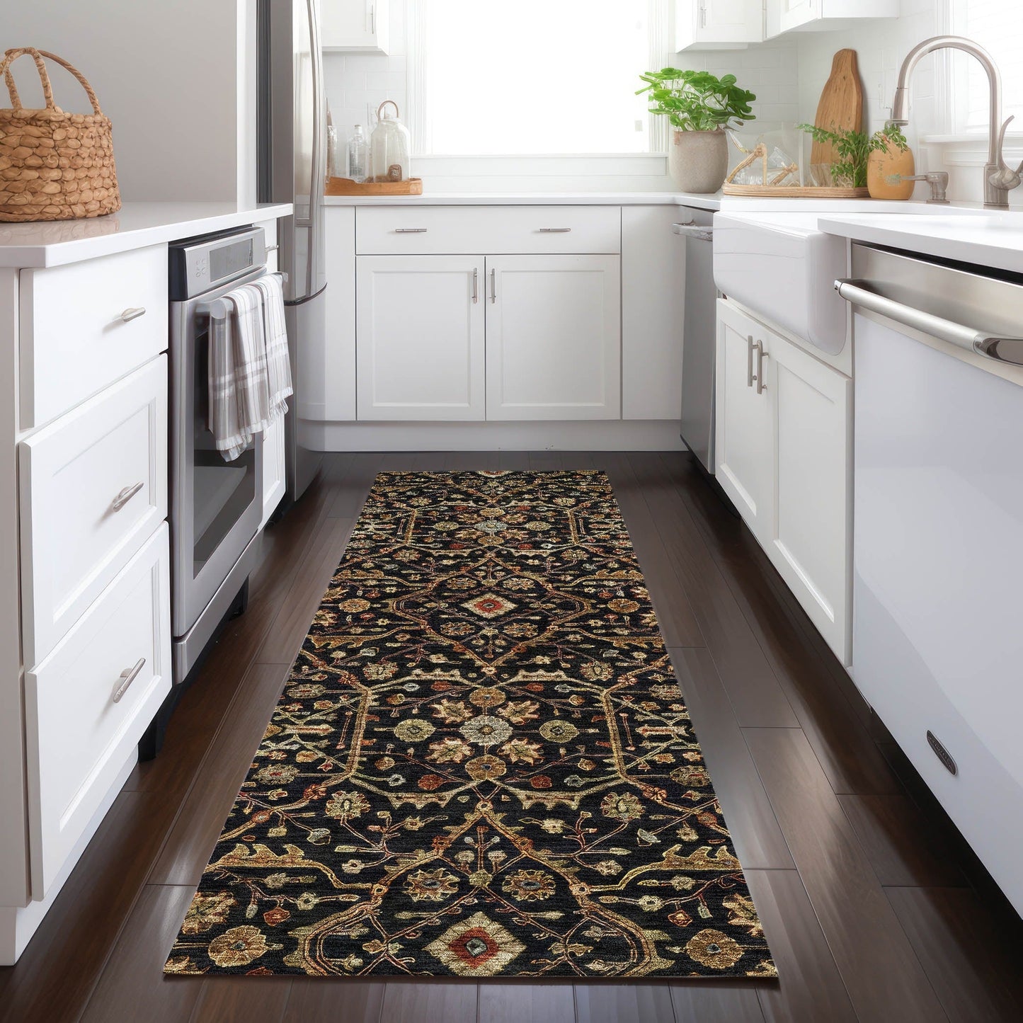 Tapis persan traditionnel Chantille lavable en machine pour intérieur/extérieur