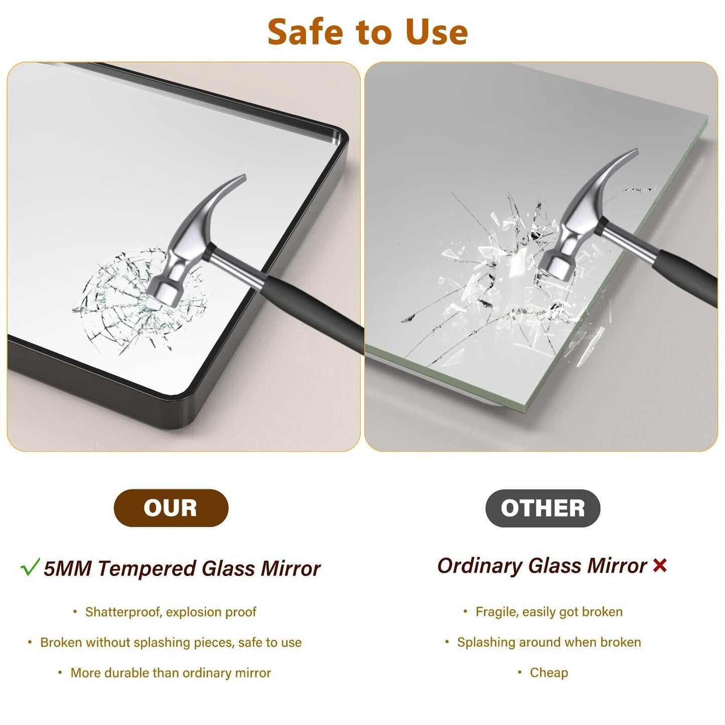 Miroir rond noir mat