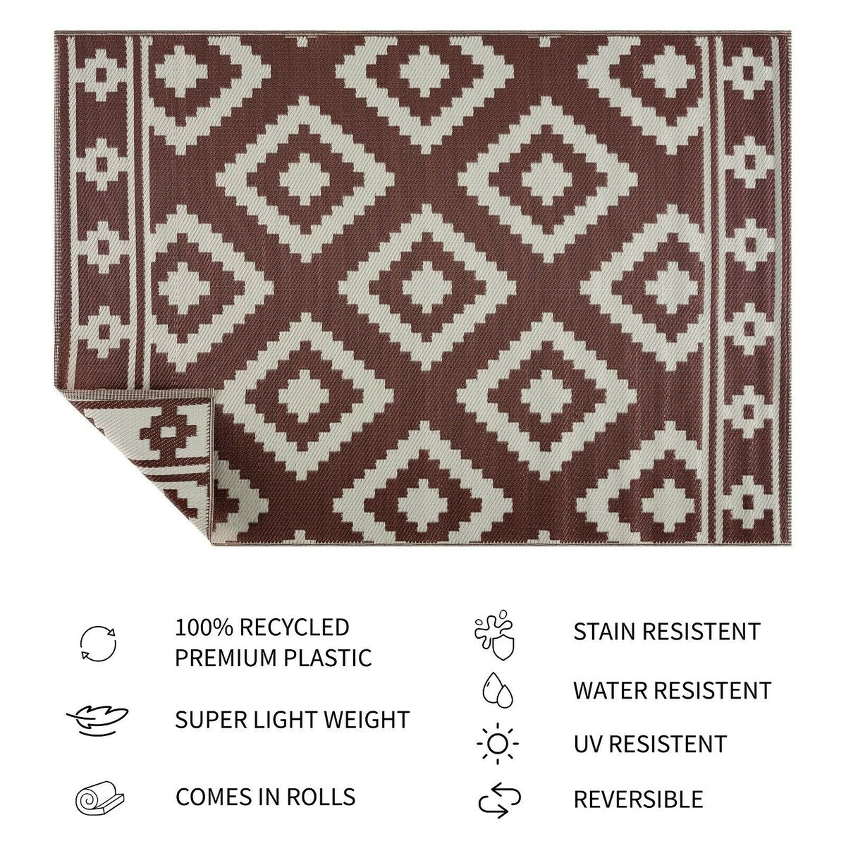 Tapis d'extérieur léger en plastique 100 % écologique de Milan Design