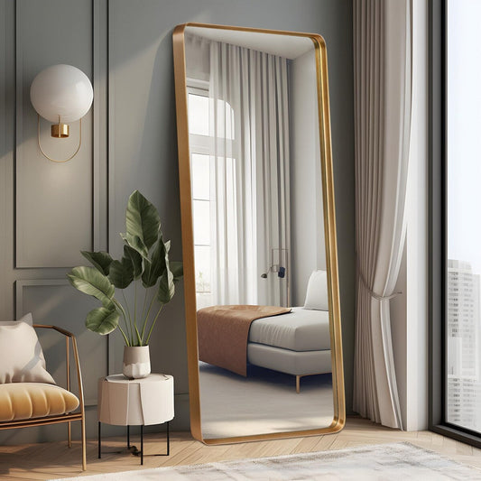 Miroir mural rectangulaire profond en alliage d'aluminium moderne - 71 x 28 cm