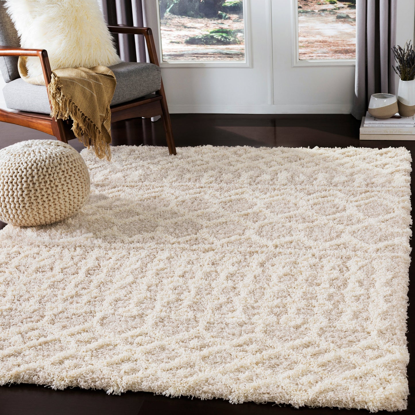 Tapis à poils longs géométrique marocain Newton de Livabliss
