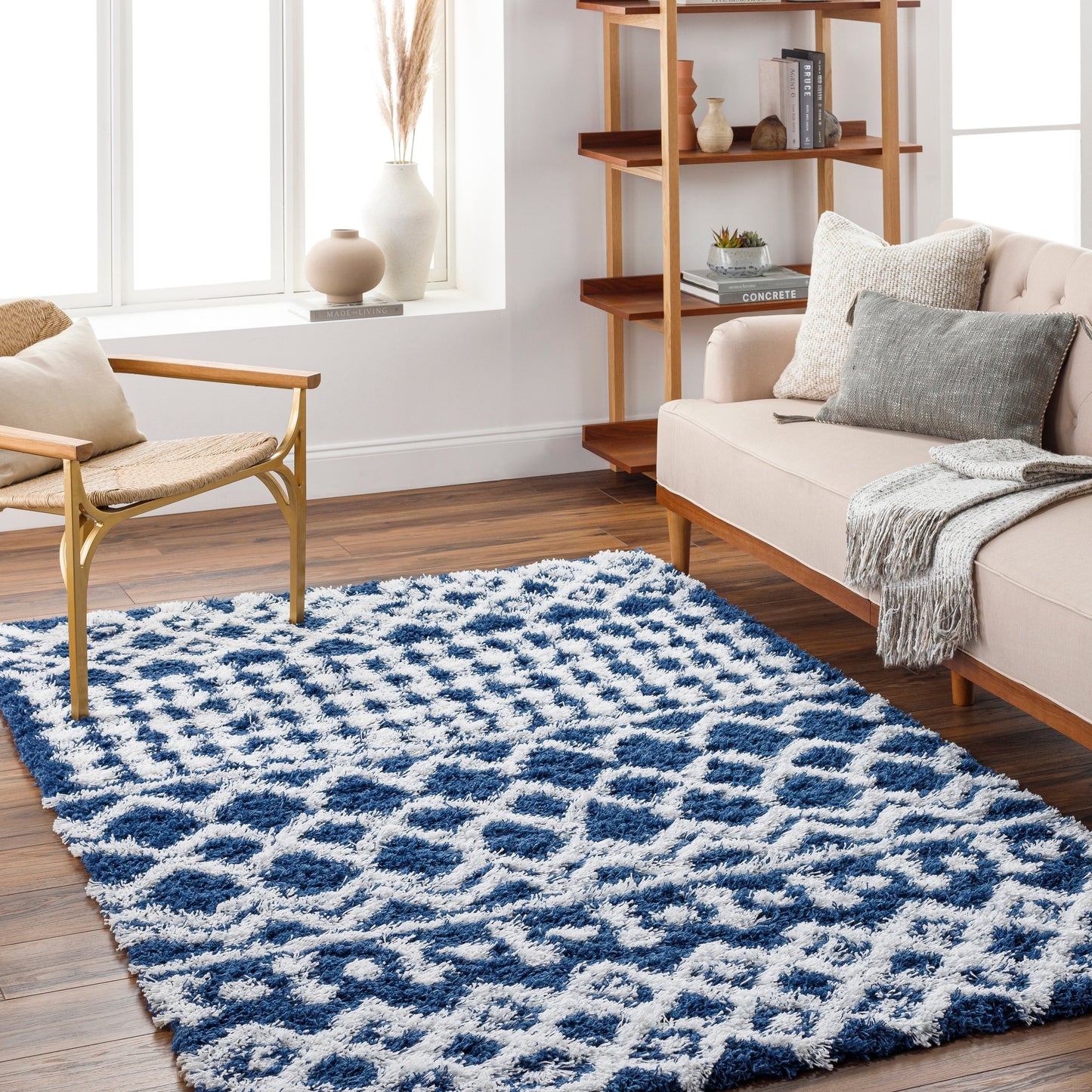 Tapis à poils longs géométrique marocain Newton de Livabliss