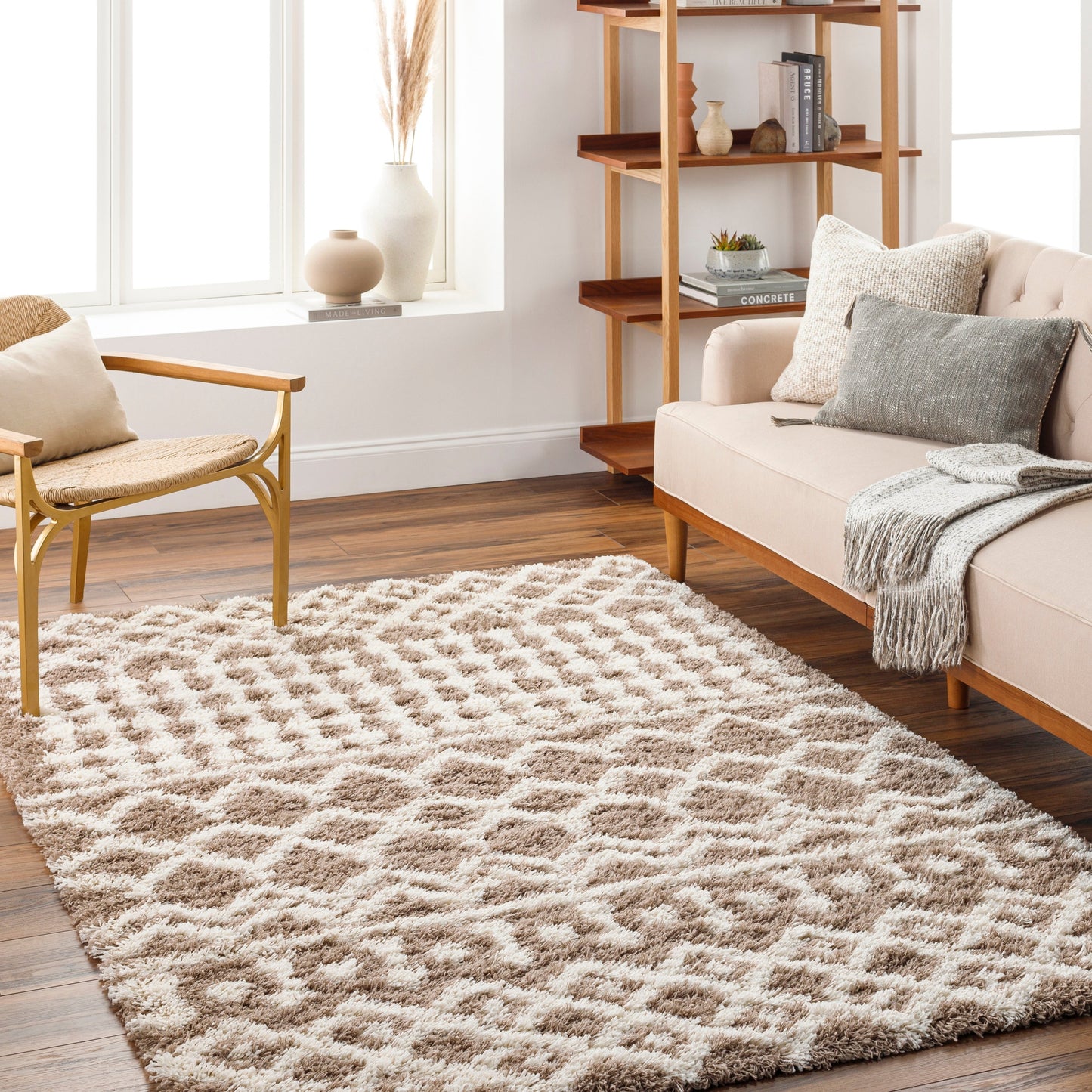 Tapis à poils longs géométrique marocain Newton de Livabliss