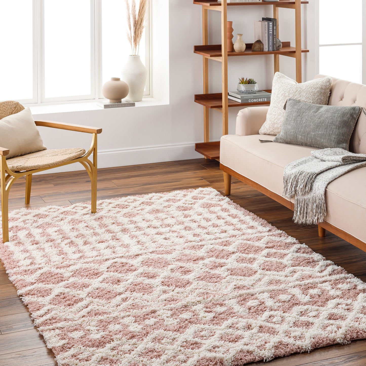 Tapis à poils longs géométrique marocain Newton de Livabliss
