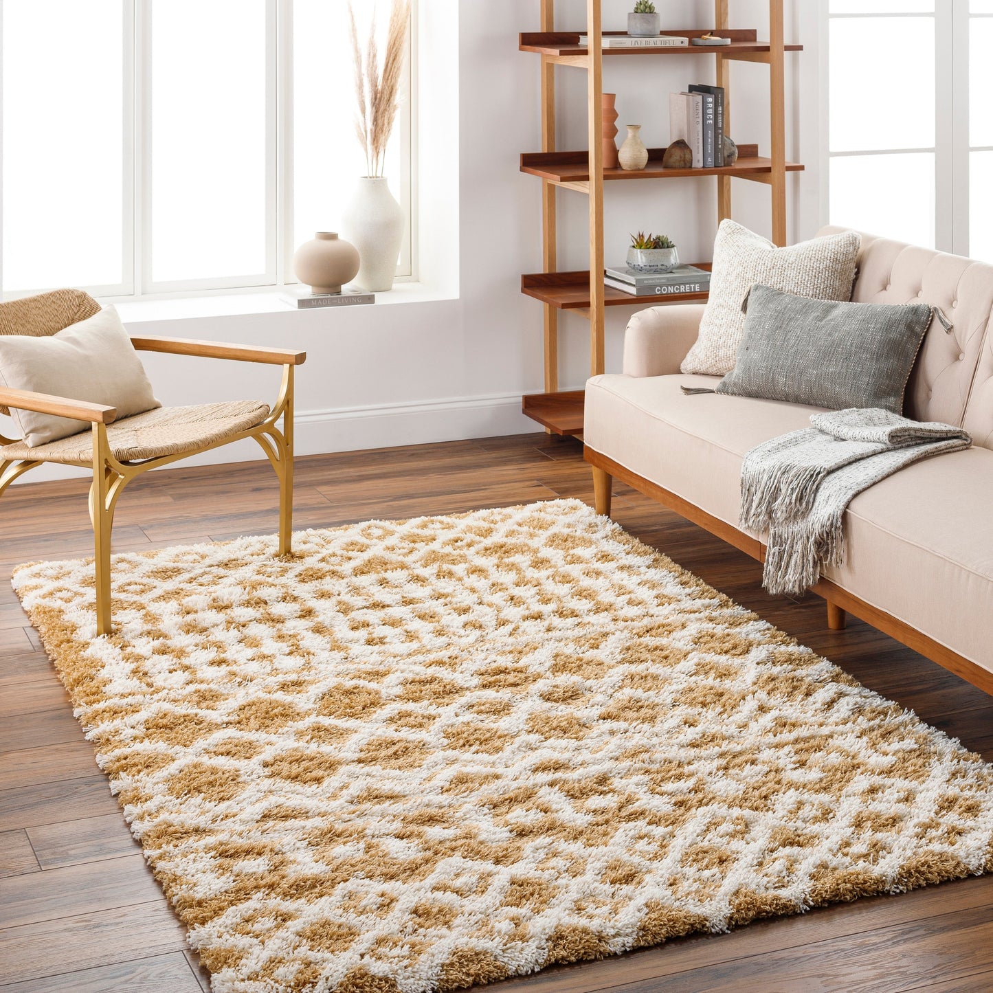 Tapis à poils longs géométrique marocain Newton de Livabliss