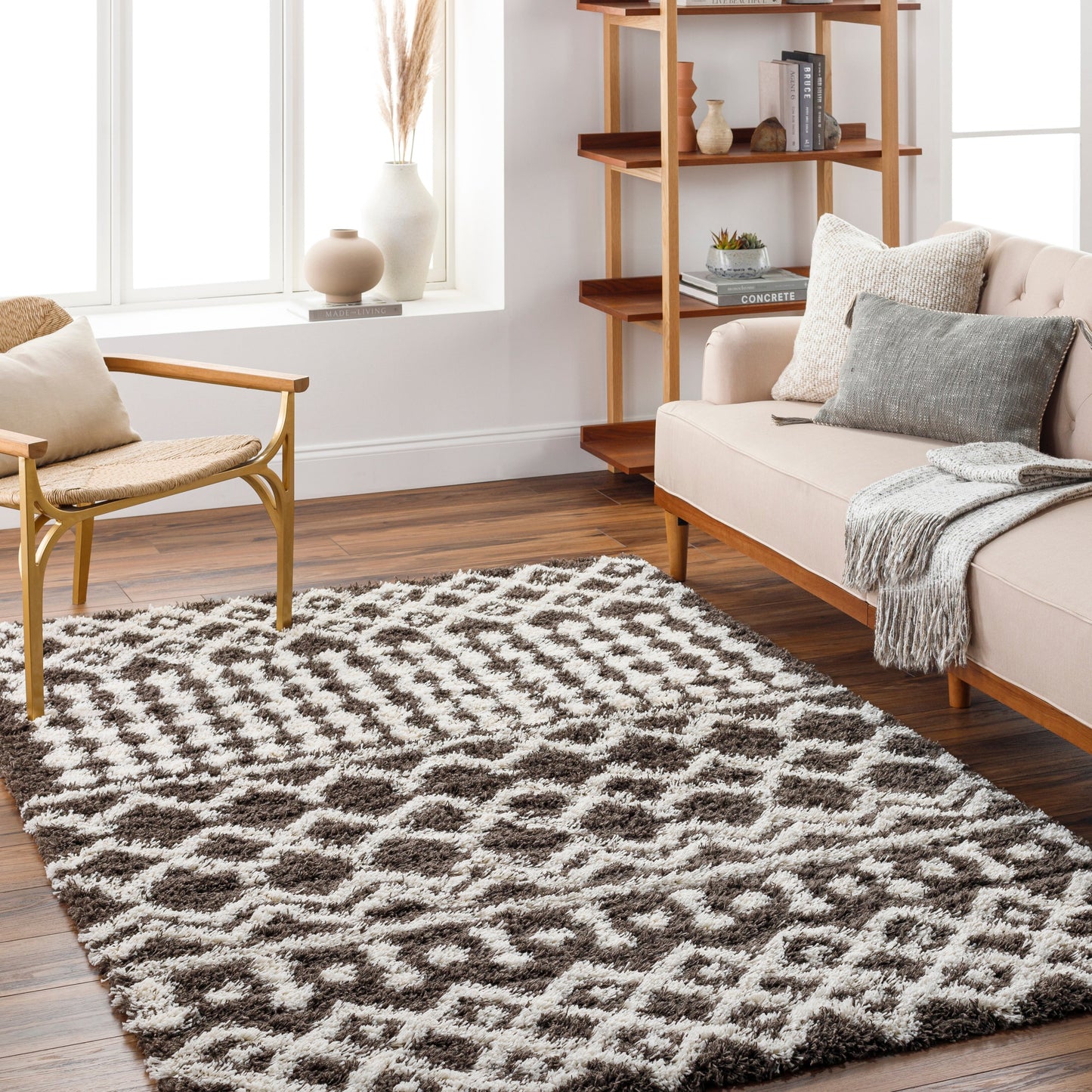 Tapis à poils longs géométrique marocain Newton de Livabliss