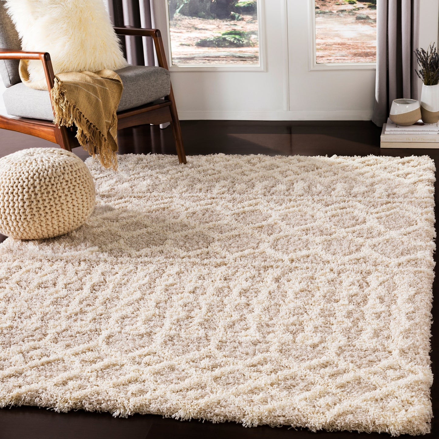Tapis à poils longs géométrique marocain Newton de Livabliss