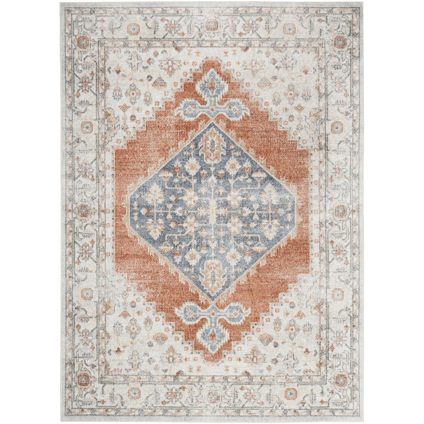 Tapis persan vieilli Nourison Abby lavable en machine pour l'intérieur uniquement