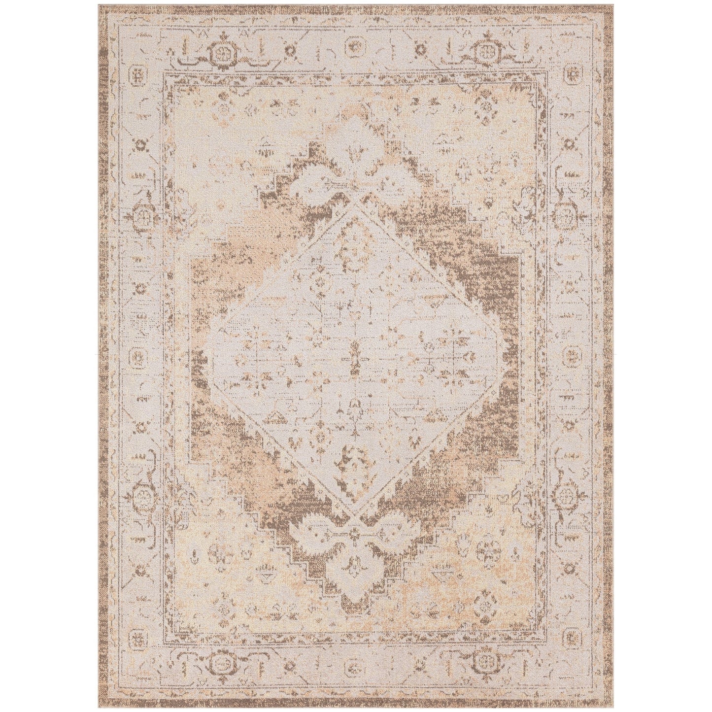 Tapis persan vieilli Nourison Abby lavable en machine pour l'intérieur uniquement