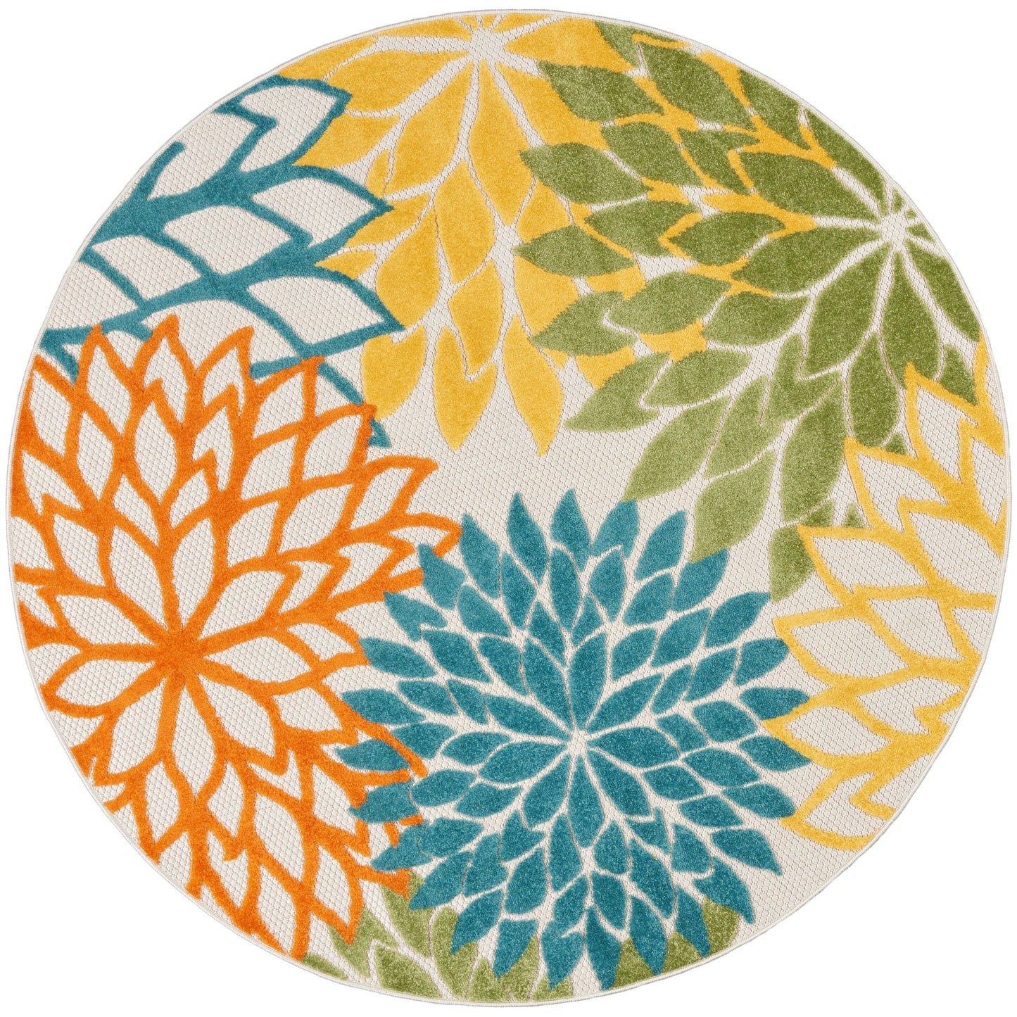 Tapis d'intérieur/extérieur Nourison Alice à motif floral bleu