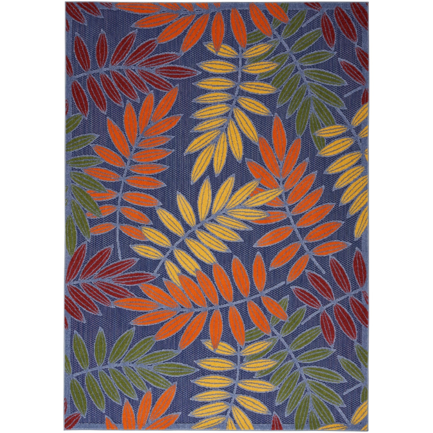 Tapis d'intérieur/extérieur vibrant à imprimé feuilles Nourison Aloha