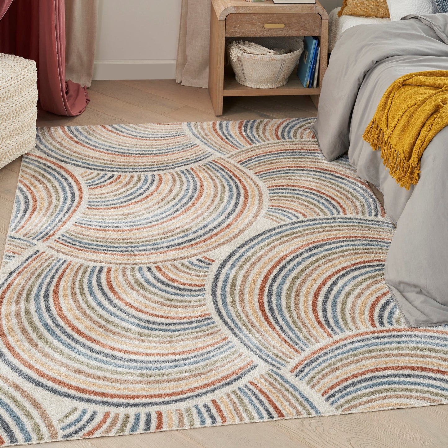 Tapis Nourison Astra lavable en machine avec motif intégral