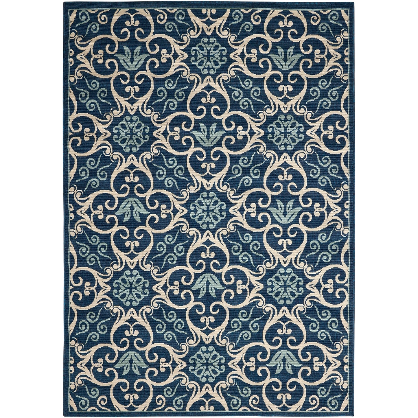 Tapis d'intérieur/extérieur géométrique floral des Caraïbes Nourison