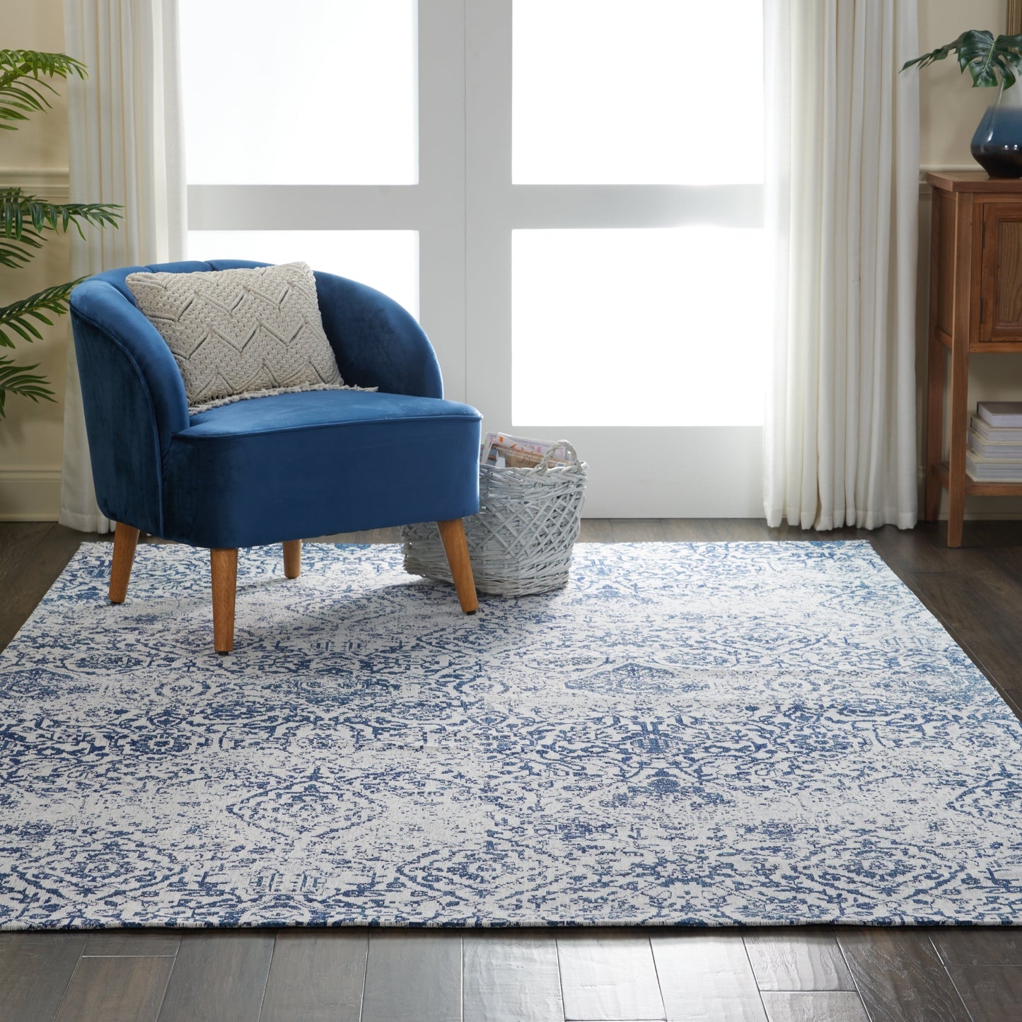 Tapis contemporain Nourison Damask vieilli