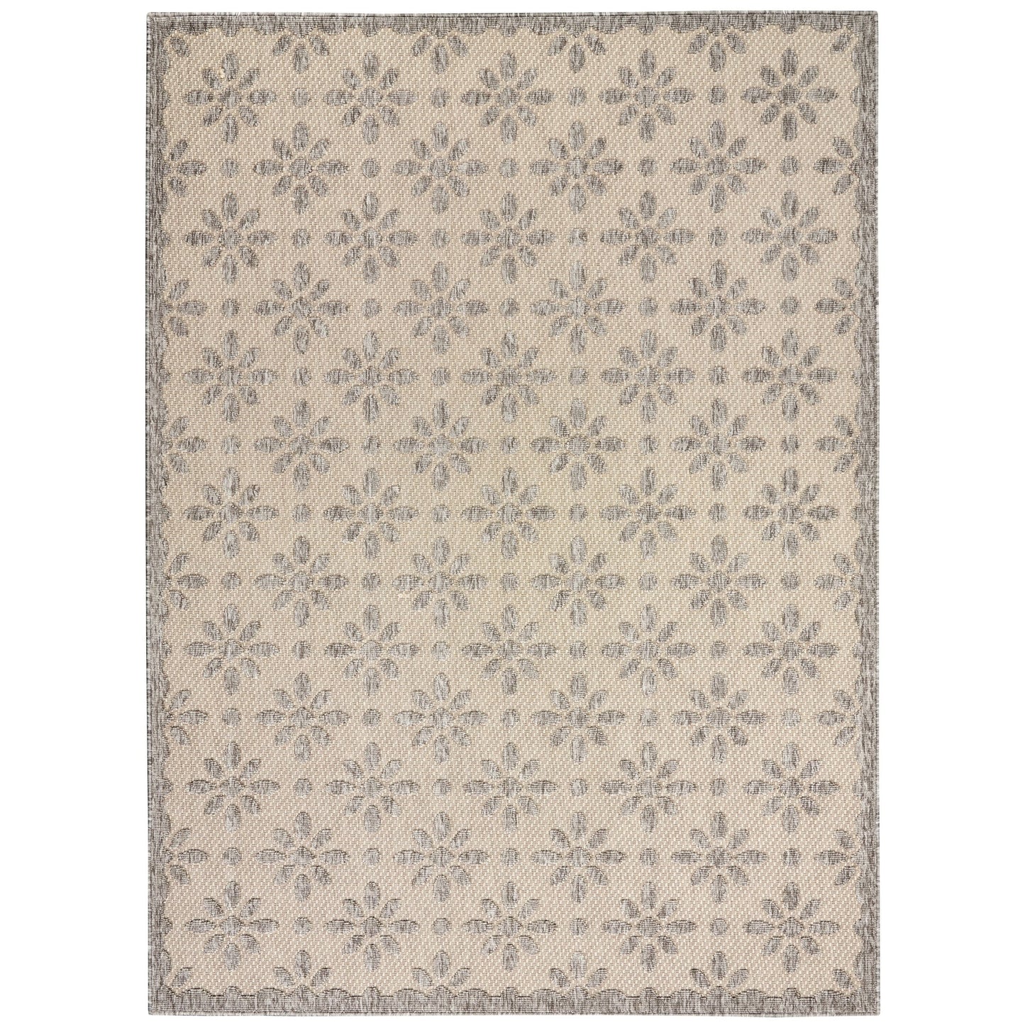Tapis d'intérieur et d'extérieur géométrique moderne à motif floral et haut-bas Nourison Palamos