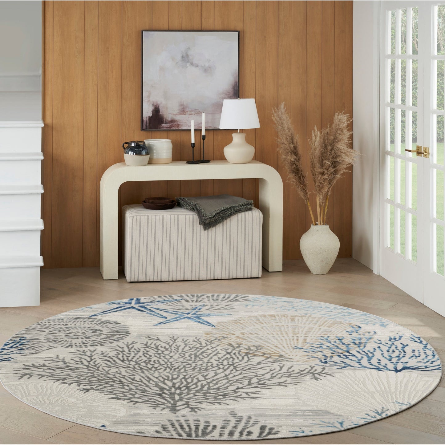 Tapis Nourison Pompéi Coastal Beach Coquillages et corail