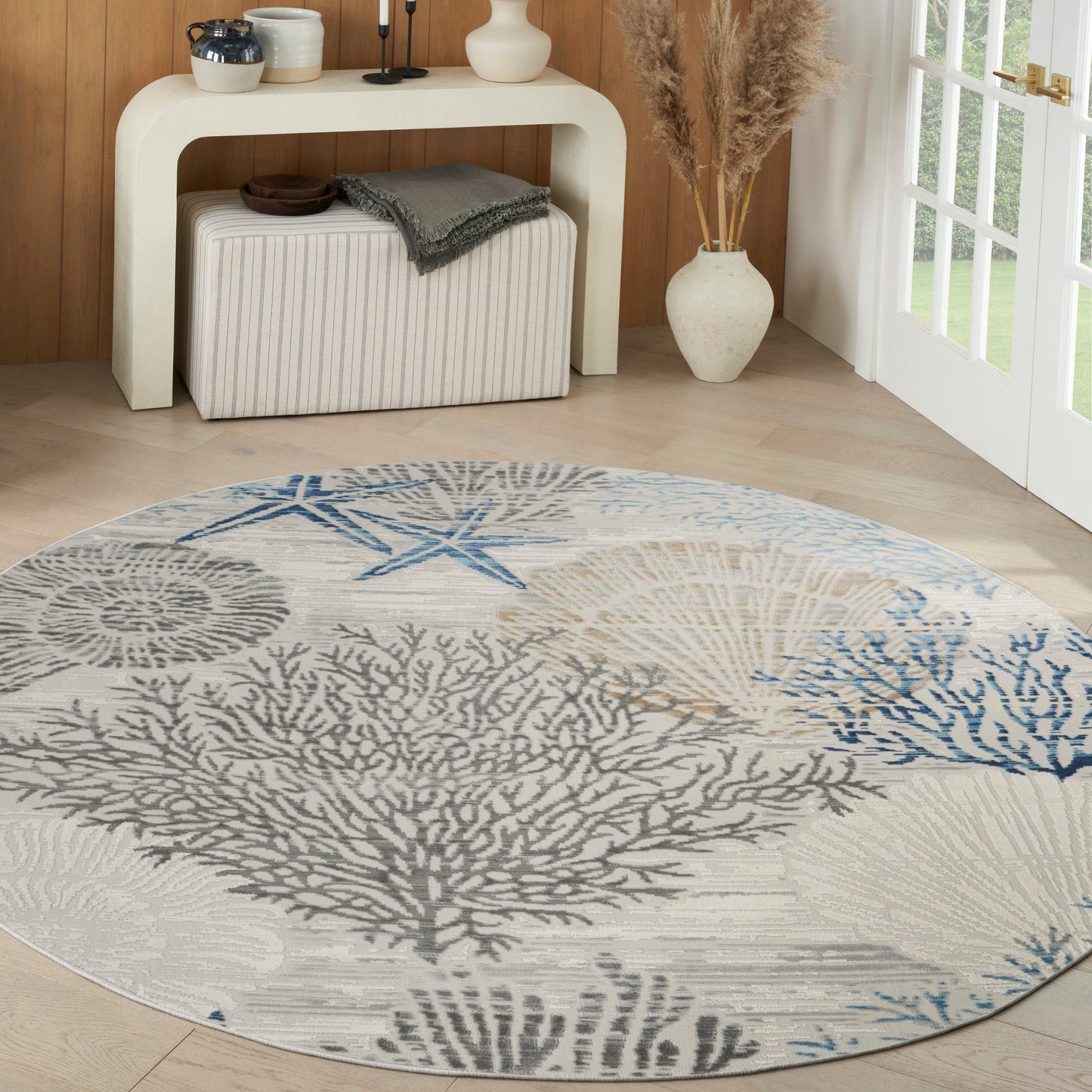 Tapis Nourison Pompéi Coastal Beach Coquillages et corail