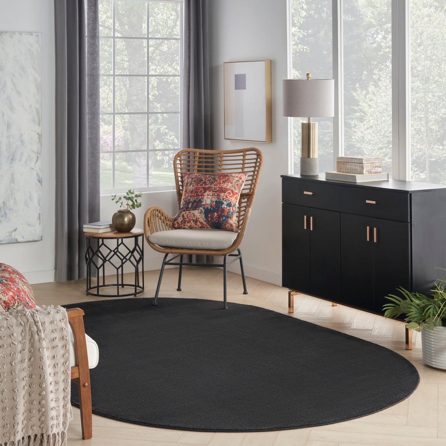 Nourison Modern Solid Indoor/Outdoor Area Rug