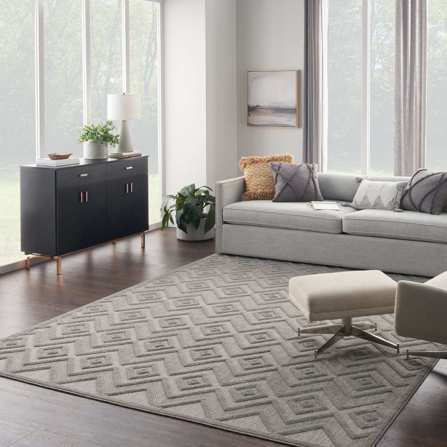 Nourison Versatile Indoor/Outdoor Geometric Flatweave Area Rug