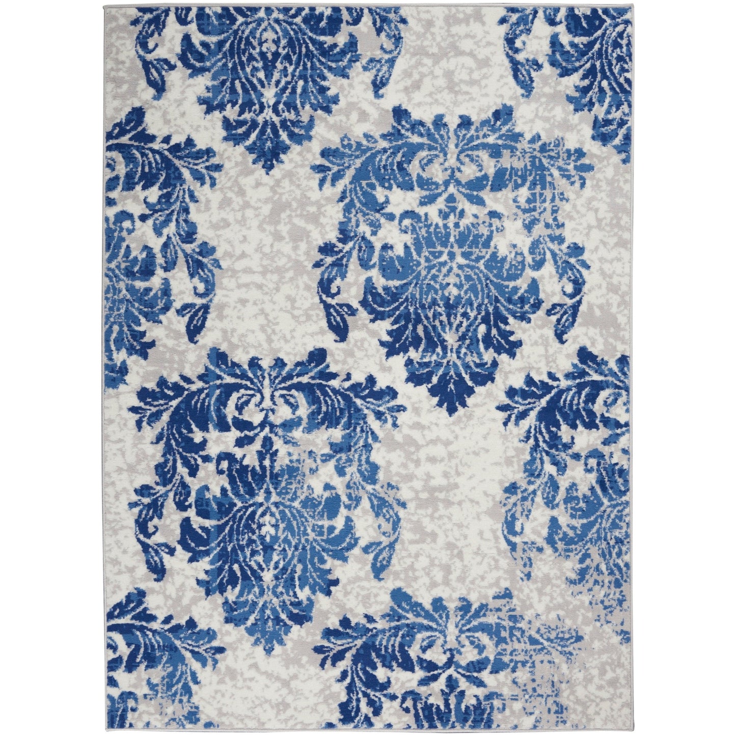 Tapis botanique Nourison Whimsicle French Country Ivoire Bleu marine