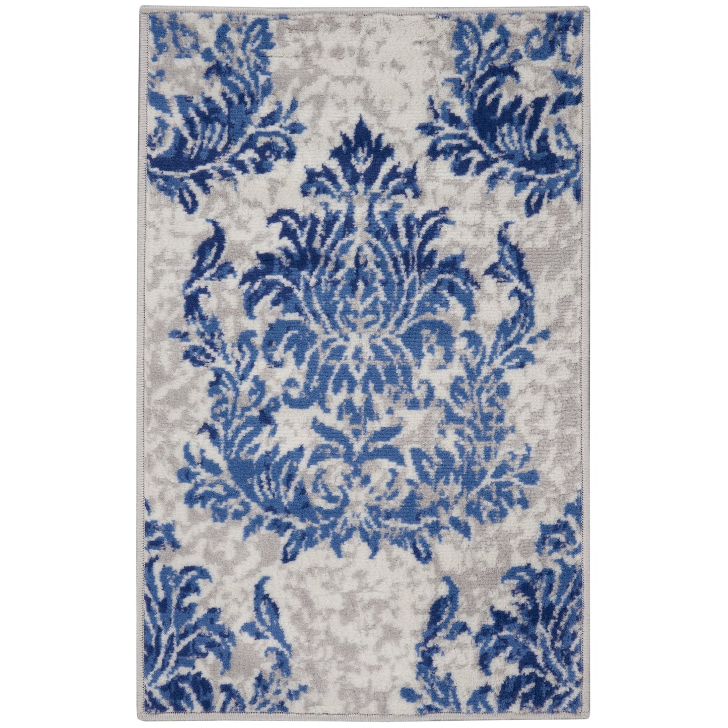 Tapis botanique Nourison Whimsicle French Country Ivoire Bleu marine