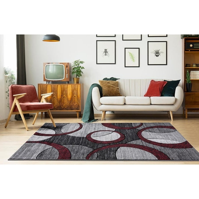 Tapis à motifs géométriques abstraits de la collection Orelsi