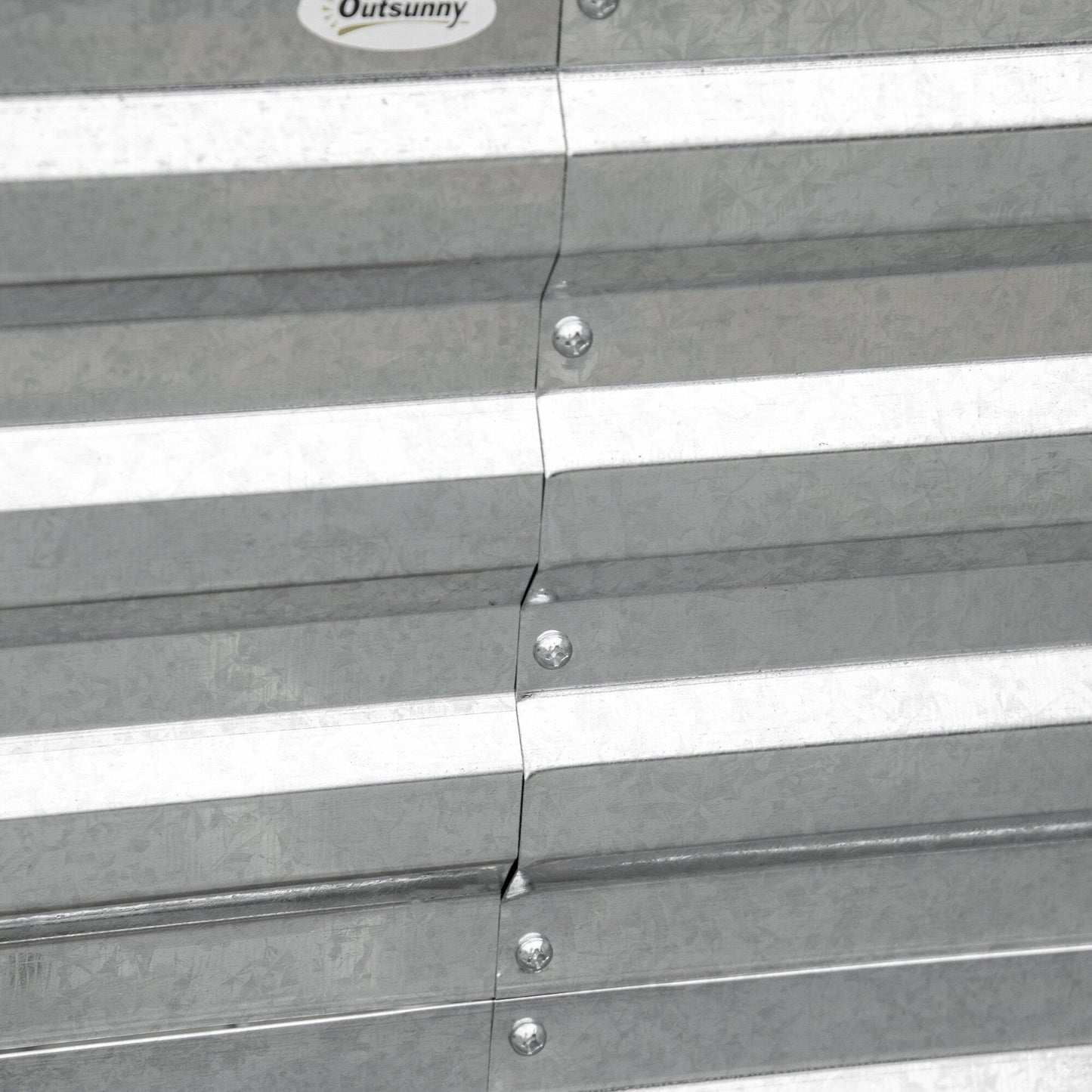 Outsunny Raised Garden Bed, 71 x 36 x 23 Galvanized Steel Planters for Outdoor Plants with Reinforced Rods