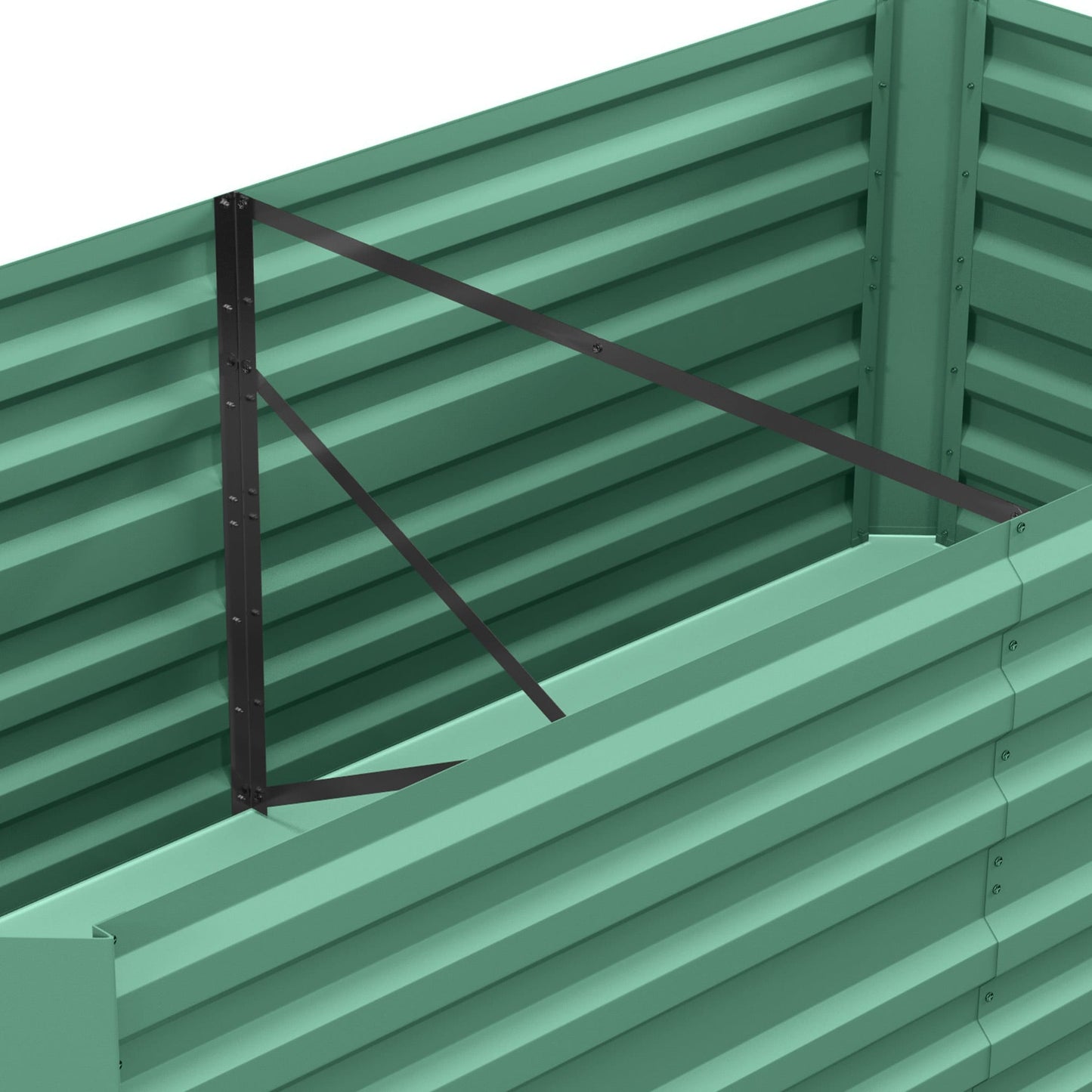 Outsunny Raised Garden Bed, 71 x 36 x 23 Galvanized Steel Planters for Outdoor Plants with Reinforced Rods