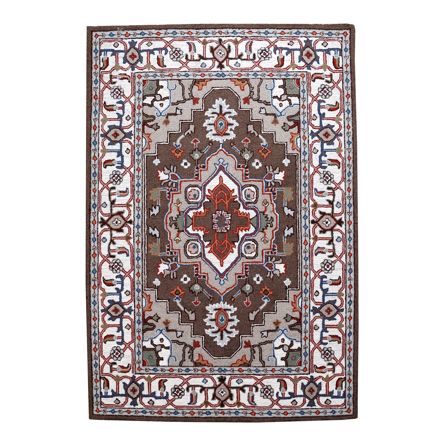 Tapis persan traditionnel en laine fait main de luxe à motif floral persan de George Towne Living