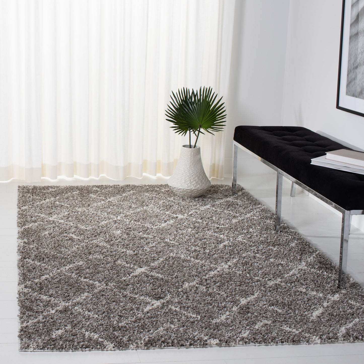 Tapis SAFAVIEH Arizona Shag Ghinwa de 1,2 pouce d'épaisseur