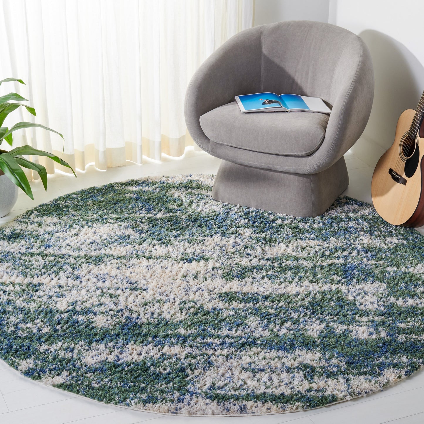 Tapis berbère Shag Tikvah moderne SAFAVIEH de 1,2 pouce d'épaisseur