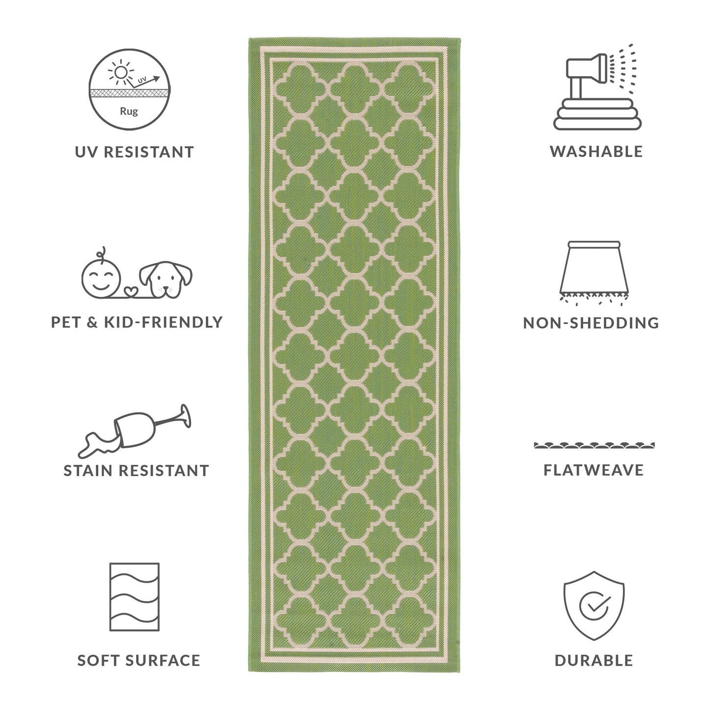 SAFAVIEH Courtyard Kristelle Indoor/ Outdoor Waterproof Patio Backyard Rug