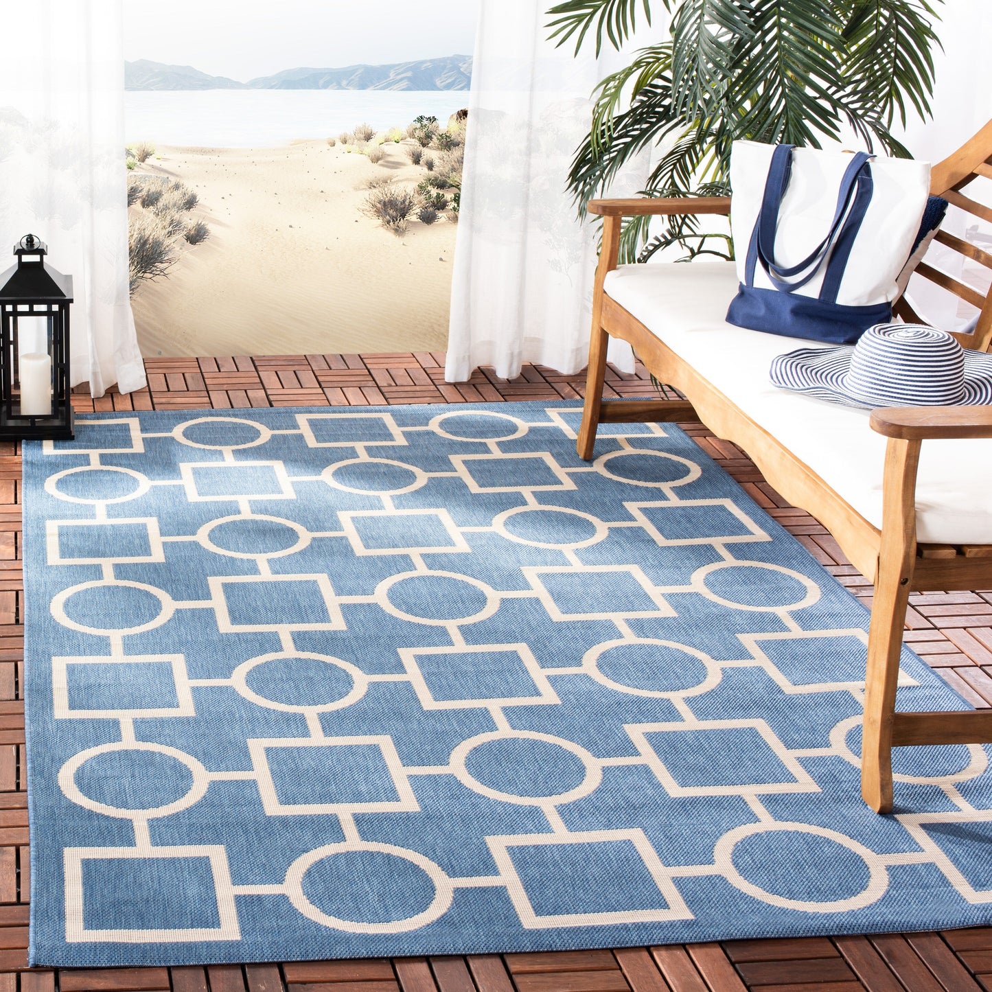Tapis de jardin imperméable pour intérieur/extérieur SAFAVIEH Courtyard Lilya
