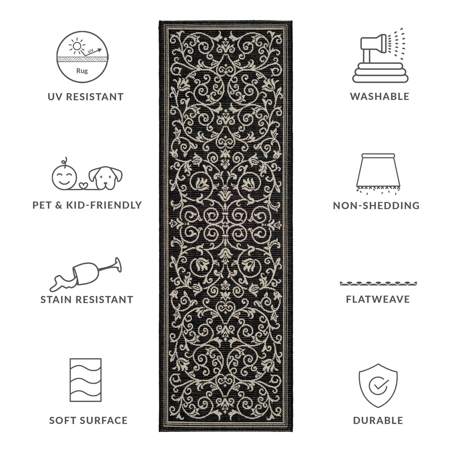 SAFAVIEH Courtyard Miljeta Indoor/ Outdoor Waterproof Patio Backyard Rug
