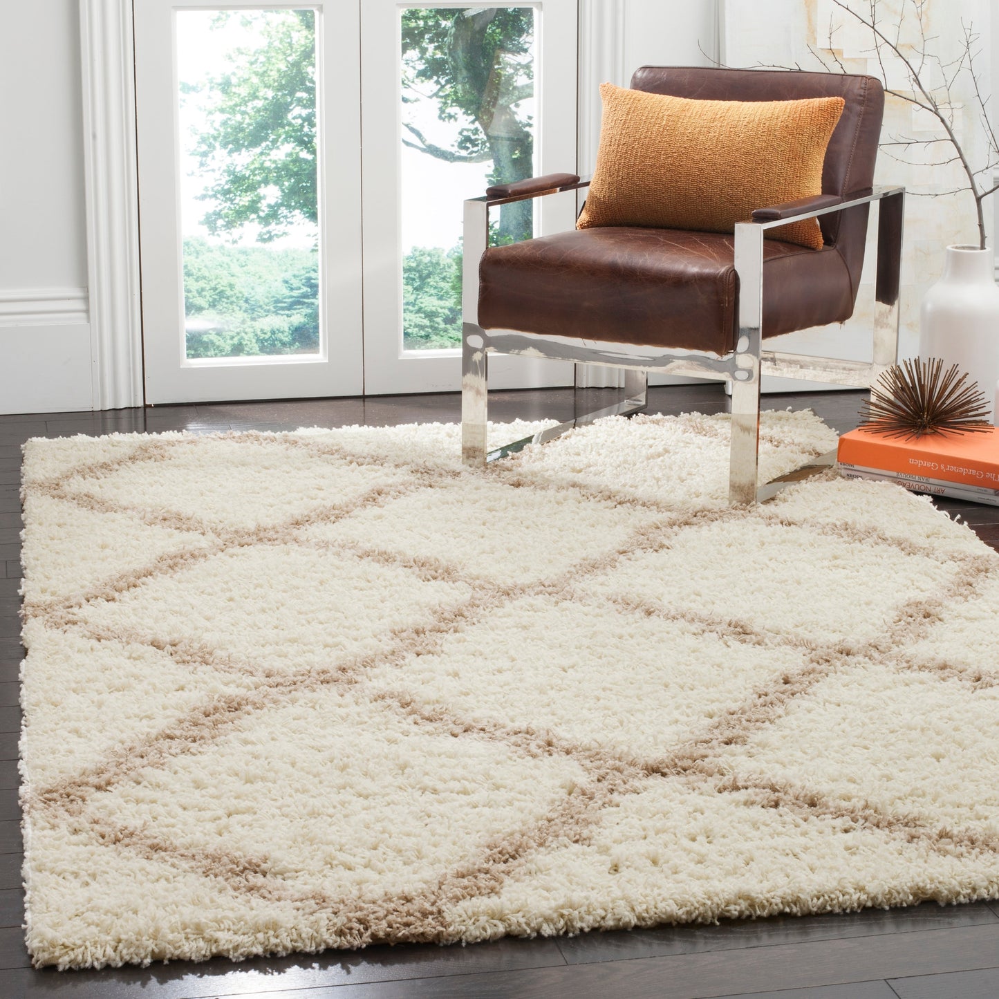 Tapis SAFAVIEH Dallas Shag Darina Trellis 1,5 pouce d'épaisseur
