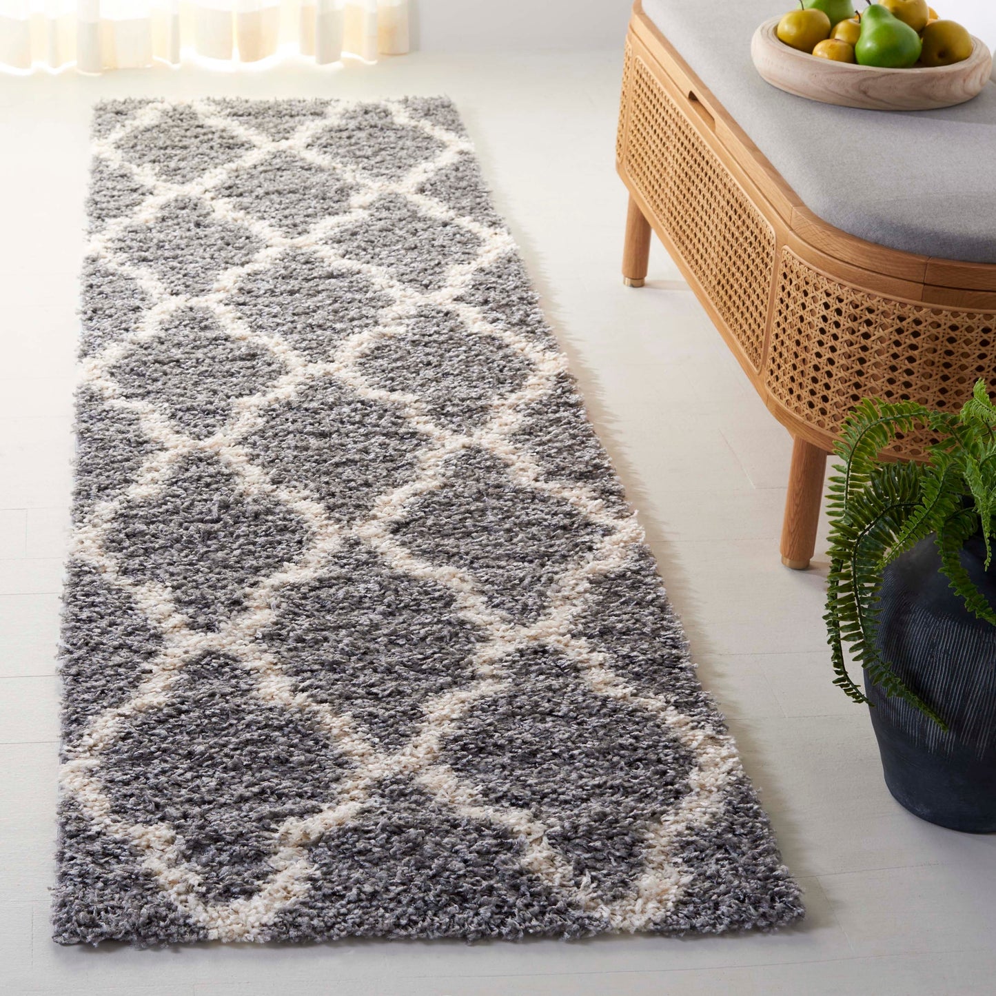 Tapis SAFAVIEH Dallas Shag Darina Trellis 1,5 pouce d'épaisseur