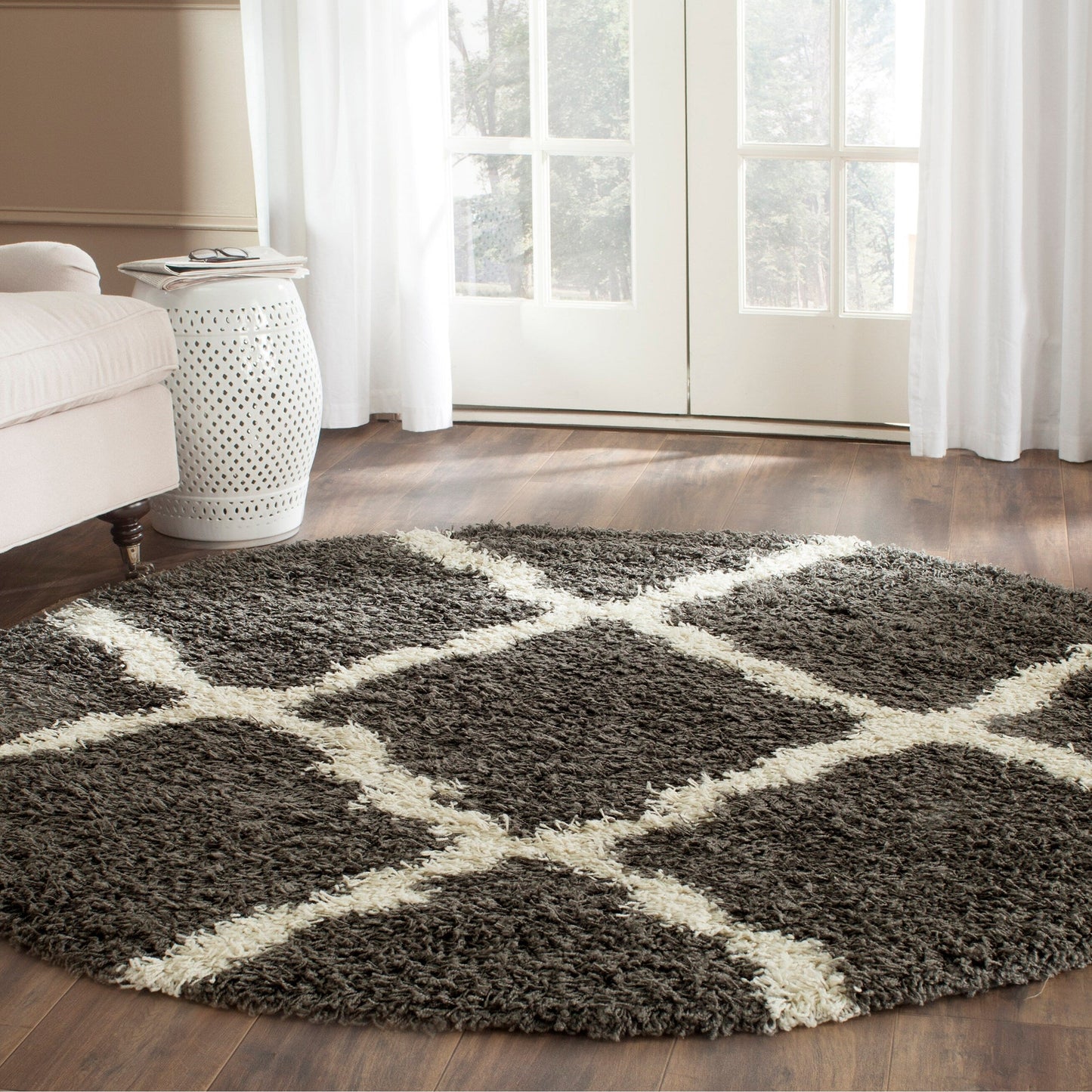 Tapis SAFAVIEH Dallas Shag Darina Trellis 1,5 pouce d'épaisseur