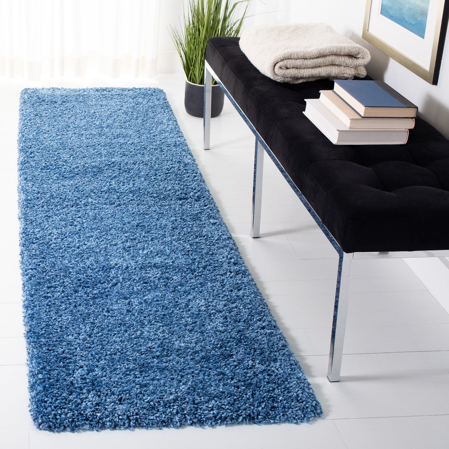 Tapis SAFAVIEH Evolution Shag Fransien Solid 1,8 pouce d'épaisseur