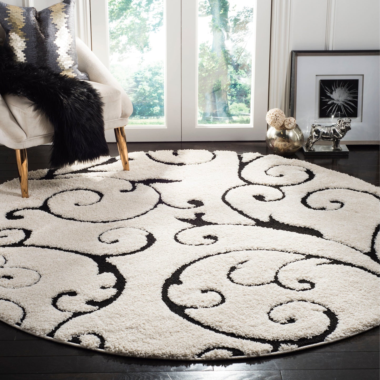 Tapis texturé épais SAFAVIEH Florida Ryung Shag Scroll de 1,2 pouce