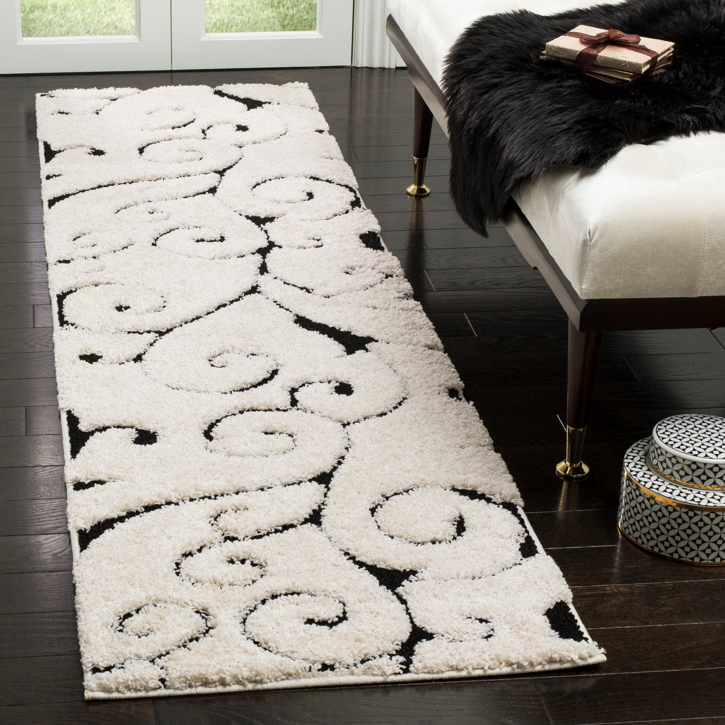 Tapis texturé épais SAFAVIEH Florida Ryung Shag Scroll de 1,2 pouce